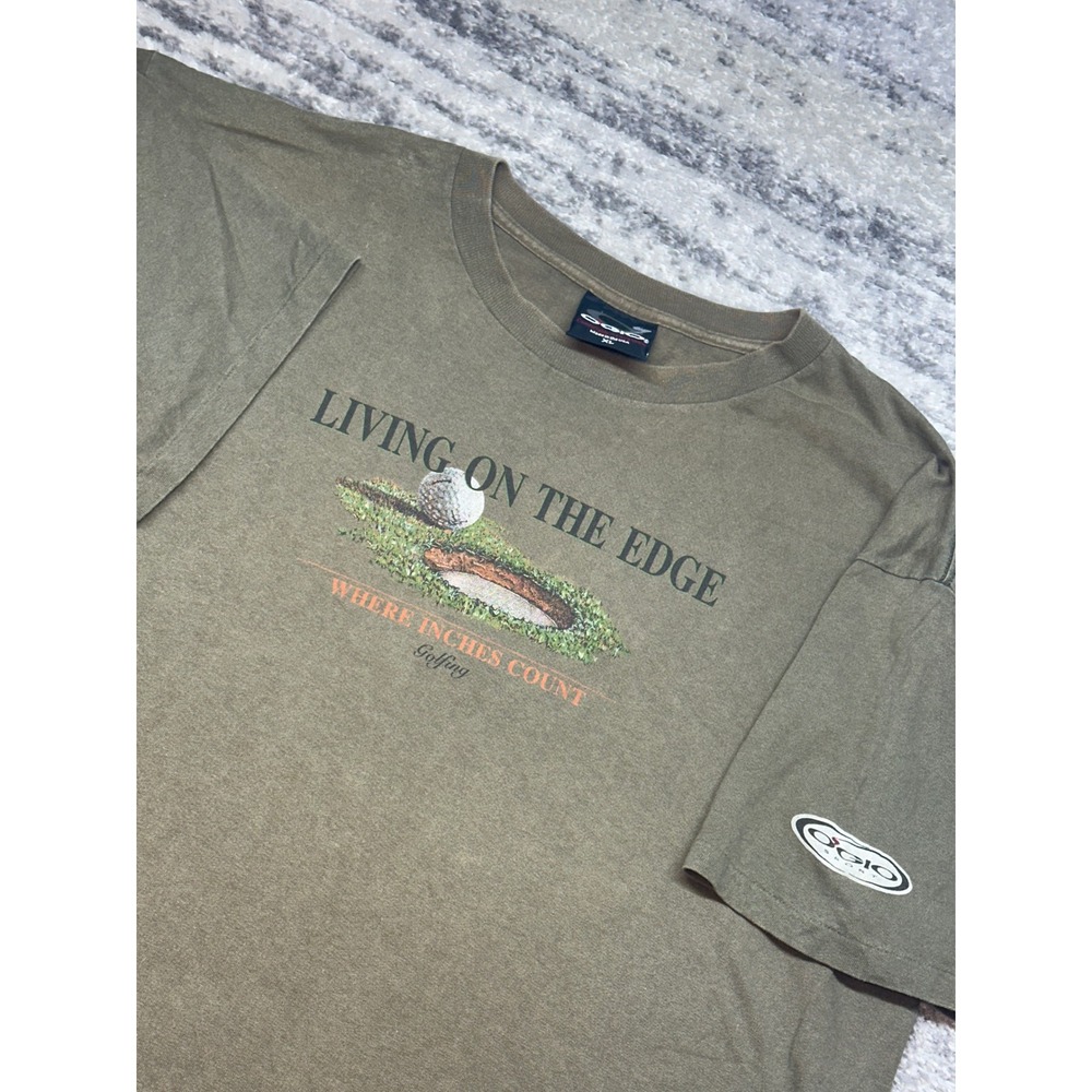 Vintage OGIO T Shirt Mens XL Living On The Edge Golf Graphic T Short Sleeve USA